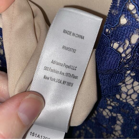 NEW Aidan Mattox Blue Lace Deep V Bodycon Cocktail Evening Party Dress sz 2 NWT - Picture 13 of 14